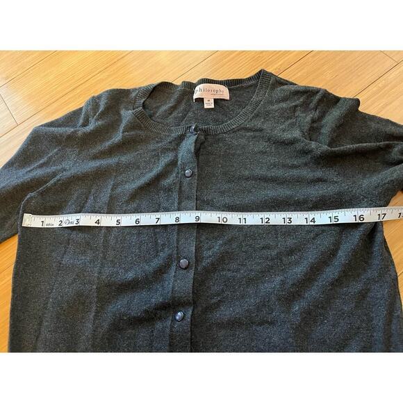 Philosophy Dark Academia Cardigan Sweater Women Medium Grandma Cottage Core - Picture 4 of 12